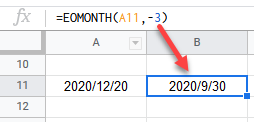 google sheets eomonth function 3