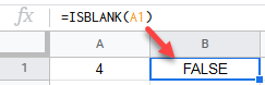 google sheets ISBLANK function