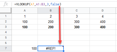 google sheets #REF! error