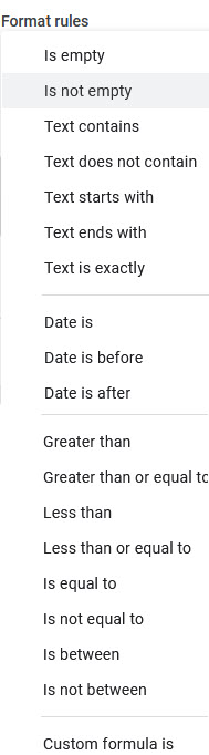 google sheets menu format conditional formatting 4