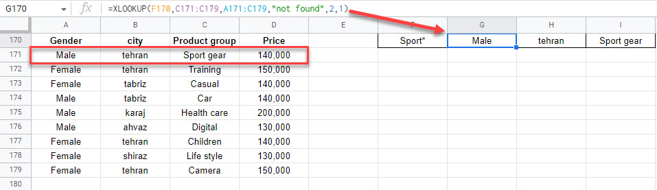 google sheets formula xlookup 4