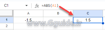 google sheets ABS function
