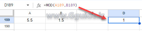 google sheets MOD function 2