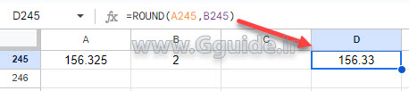 google sheets ROUND function 1