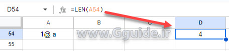 google sheets LEN function