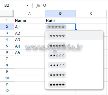 google sheets Rating 3