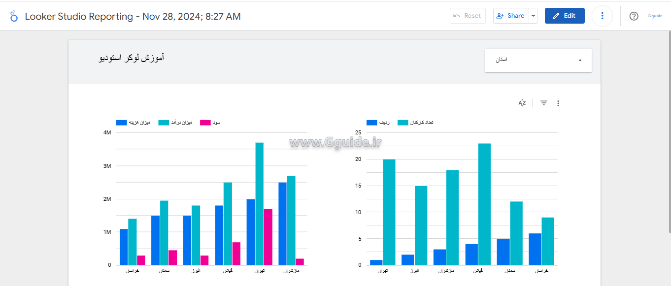 طراحی گزارش با looker studio 5