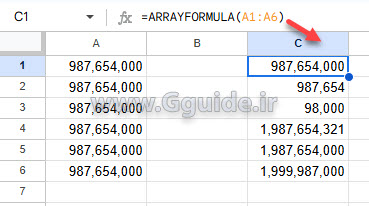 ترفند تغییر نحوه نمایش اعداد در گوگل شیت