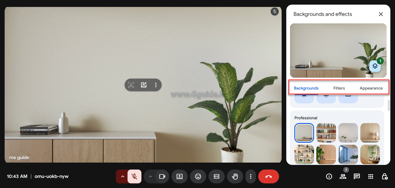 تنظیمات جلسه در گوگل میت Google Meet 4